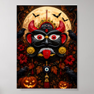 Affiche Art populaire gothique de l'œil mauvais Halloween