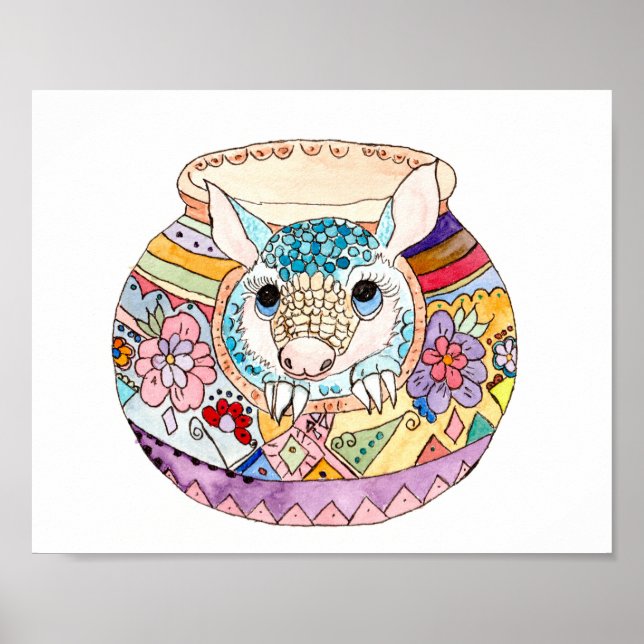 Affiche Art populaire hispanique bébé armadillo (Devant)
