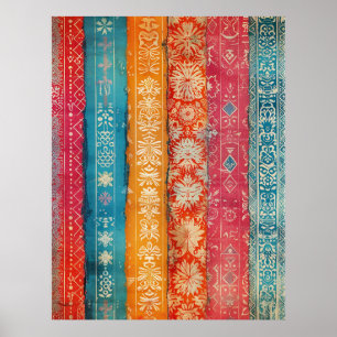 Affiche Art populaire suédois Ethnique scandinave vintage