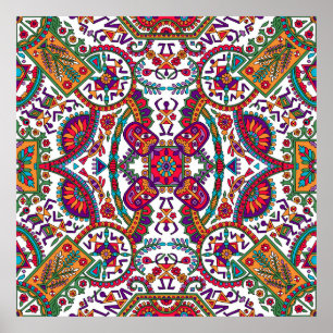 Affiche Art populaire traditionnel Allover Designart, ethn