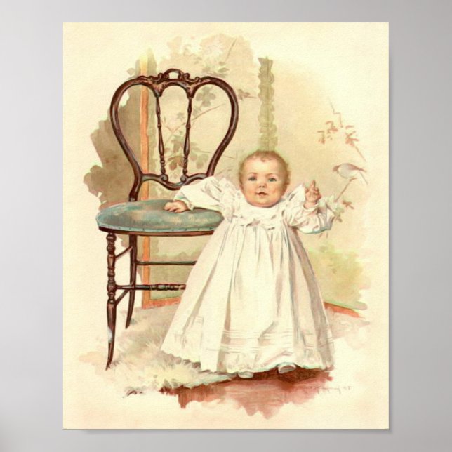 Affiche Art Print by Maud Humphrey Baby's First Step (Devant)