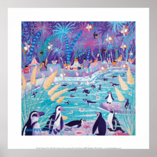 Affiche Art Print: Purple Penguin Party