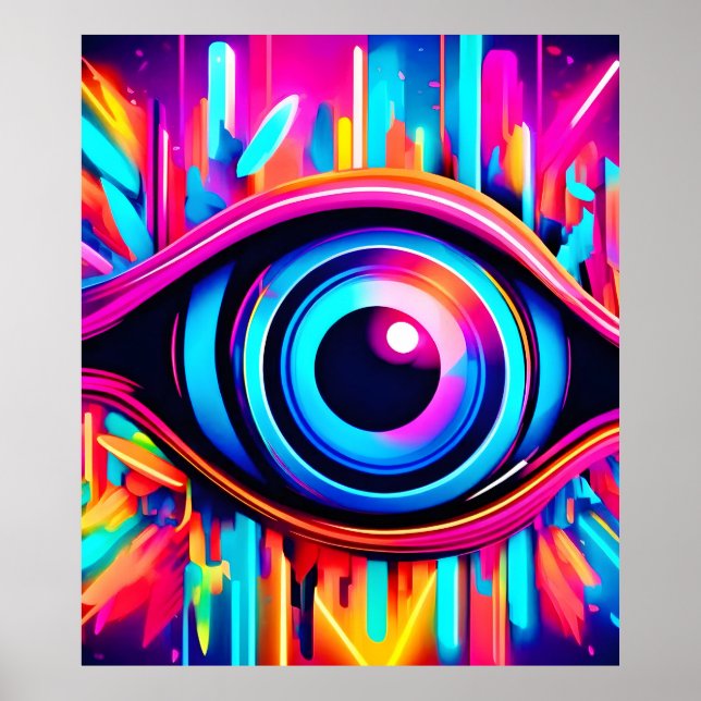Affiche Art Psychédélique de l'Œil (Devant)