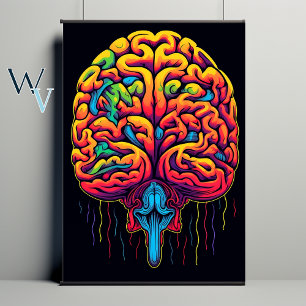 Affiche Art psychédélique du cerveau