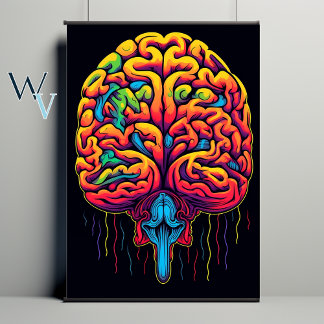 Affiche Art psychédélique du cerveau