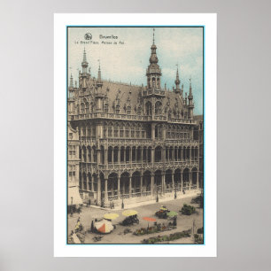 Affiche ART Recyclé : 1900 BRUXELLES BELGIQUE POSTCARD