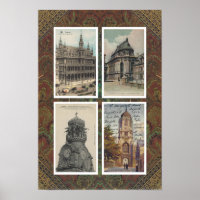 ART Recyclé : 1900 EURO ARCHITECTURE 4 CARTES POST