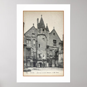 Affiche ART Recyclé : 1900s TOURS FRANCE HOTEL POSTCARD
