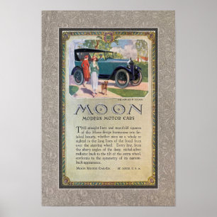 Affiche ART Recyclé : 1910 AUTOMOBILE AD AVEC FRONTIÈRE