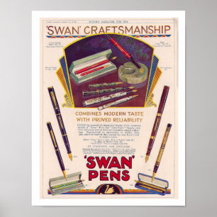 Affiche ART Recyclé : 1931 SWAN PEN AD