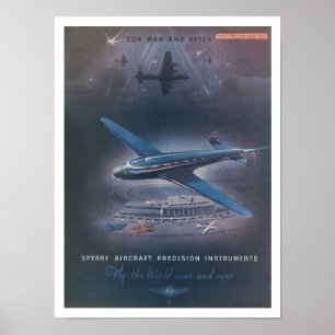 Affiche ART Recyclé : PUBLICITÉ AÉRIENNE 2ÈME GUERRE MONDI