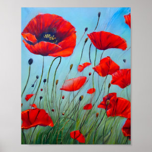 Affiche Art Red Poppies
