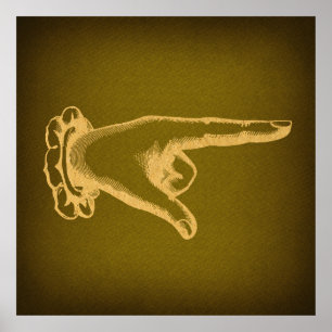 Affiche Art Rétro De Pointage De Doigt Classique