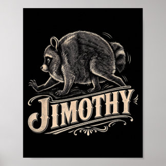 Affiche Art Rétro des années 80 de Jimothy Raccoon