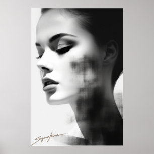 Affiche Art simple noir et blanc
