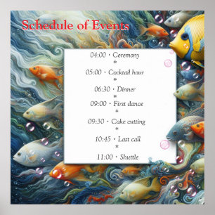 Affiche Art sous-marin du poisson et du corail en acryliqu