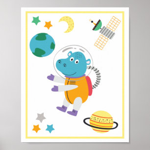 Affiche Art Space Animaux Imprimer Hippo