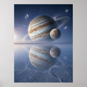 Affiche Art spatial de réflexion de Jupiter