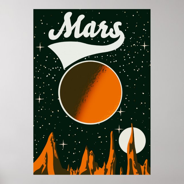 Affiche Art spatial vintage de Mars (Devant)