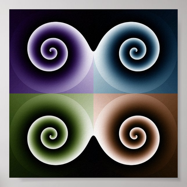 Affiche Art spiral à quatre couleurs (Devant)