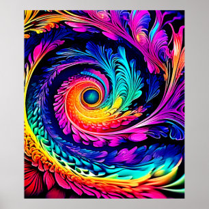 Affiche Art Spiral Psychédélique Coloré