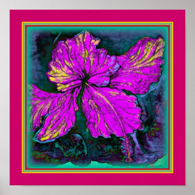 Affiche ART SUR CANVAS. "Hibiscus Hovering" (Devant)