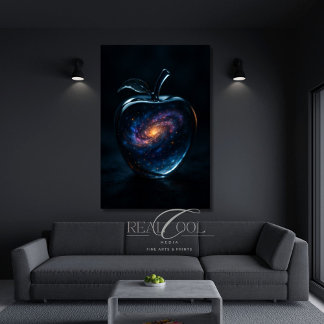 Affiche Art surréaliste cosmique de la galaxie de la pomme