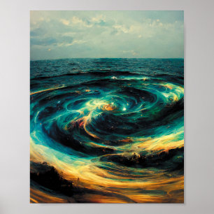 Affiche Art surréaliste Une Galaxie Océanique