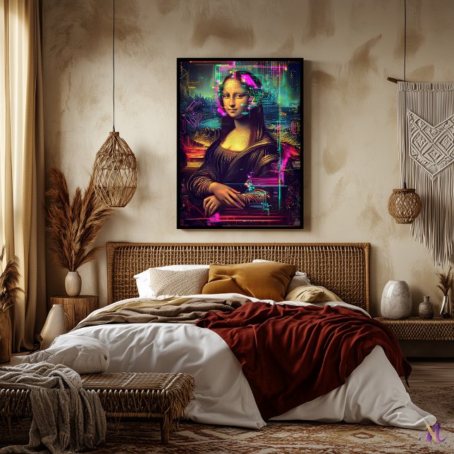 Affiche Art synthwave cyberpunk de Mona Lisa (Créateur téléchargé)