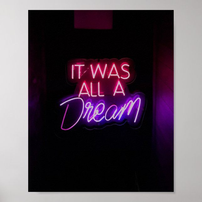 Affiche Art Texte De Mots Violet Rose C'Était Un Signe De  (Devant)