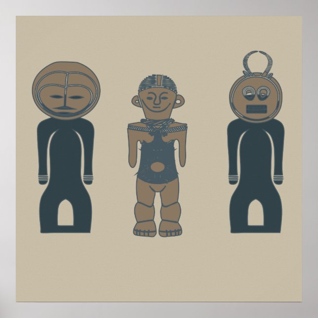 Affiche Art tribal abstrait moderne (Devant)