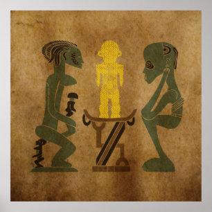 Affiche Art tribal africain vintage abstrait