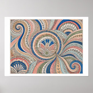 Affiche Art tribal doodle