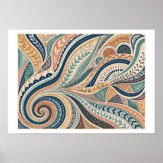 Affiche Art tribal doodle