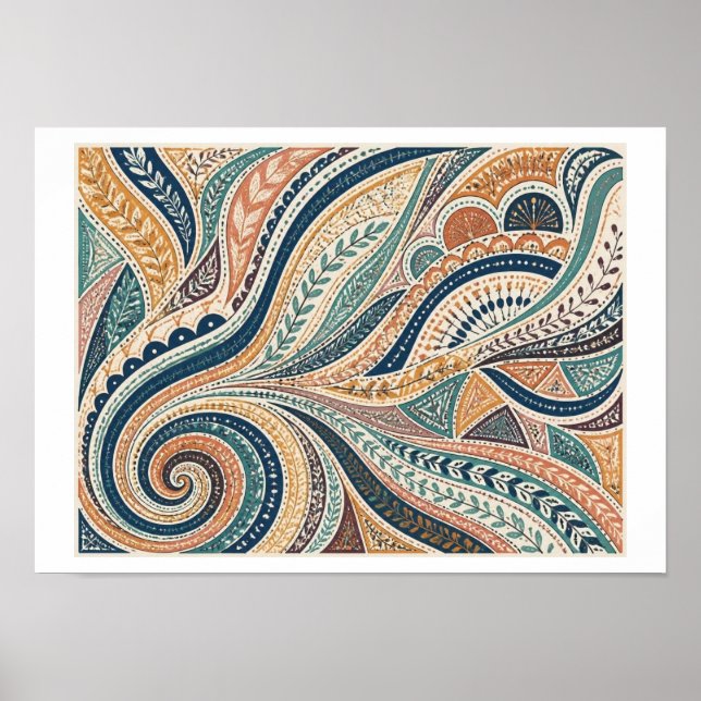 Affiche Art tribal doodle (Devant)