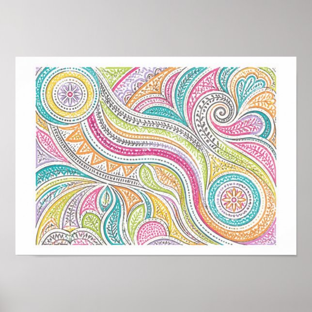 Affiche Art tribal doodle (Devant)