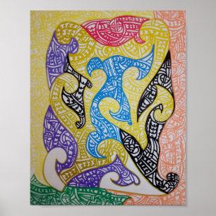 Affiche Art tribal Maori par Roger R Whiteside
