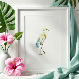 Affiche Art Tropical Great White Heron Beach