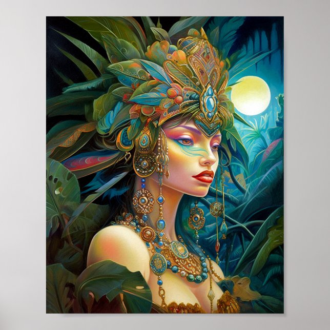 Affiche Art Tropical Lady Imaginaire (Devant)