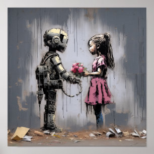 Affiche Art urbain : Banksy Street Art avec un R