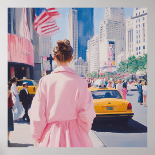 Affiche Art urbain vibrant avec un charme classique de New