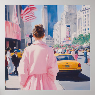 Affiche Art urbain vibrant avec un charme classique de New