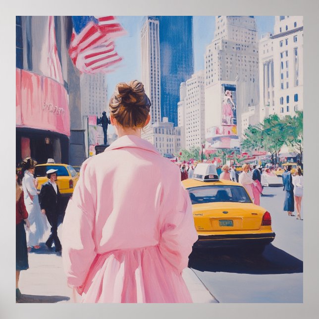 Affiche Art urbain vibrant avec un charme classique de New (Devant)