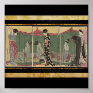 Affiche Art-Utamaro japonais Kitagawa d'Affiche-Cru