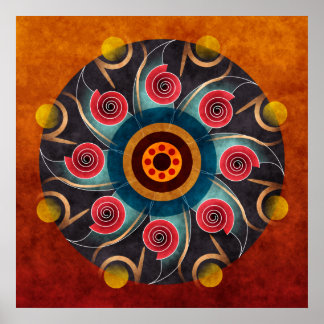 Affiche Art vectoriel Abstrait couleur florale