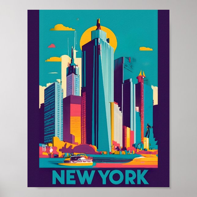 Affiche Art vectoriel moderne New York (Devant)