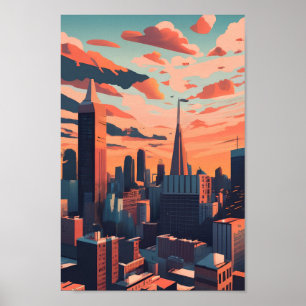 Affiche Art vectoriel plat minimaliste New York