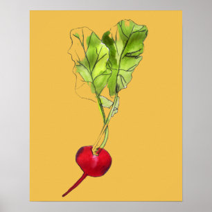 Affiche Art végétal de couleur pour aquarelle