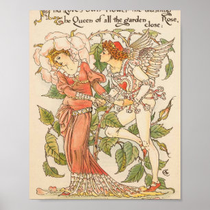 Affiche Art Victorien vintage, Rose par Walter Crane