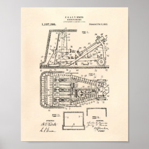 Affiche Art vieux Peper de brevet des machines